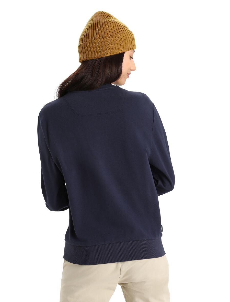 Midnight Navy Icebreaker Merino Central II Long Sleeve Women's Sweatshirts | AU 1617AHKP